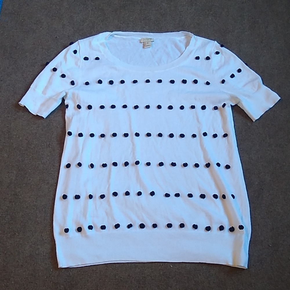 J. Crew Dot Pom Pom Tee